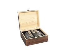 AltoBuy Coffret Whisky 10 Accessoires (2 Verres, Pince de Service, 6 glaçons INOX) Style Gentleman