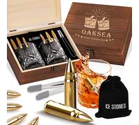 Coffret Whisky Cadeau Homme Noel - Idee Verre a Whisky Coffret Cadeau avec 2 Verre a Whisky & 6 Pierre a Whisky - Insolite Pierres à Whisky Glace Réutilisables - Idée Cadeau Secret Santa pour Papa