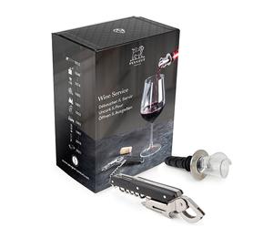 Coffret Wine Service - tire-bouchon Clavelin noir + bec verseur Arum Peugeot