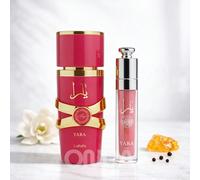 Coffret Yara Candy 30ml Eau de Parfum & Gloss à Lèvres Notes de tête : Cassis, Mandarine verteNotes de cœur : Bonbon pétillant à la fraise, GardéniaNotes de fond : Vanille, Musc, Ambre, Bois de santal