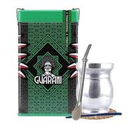 Coffret Yerba Mate Guarani Elaborada 500g avec Calebasse Palo Santo “Diego”, Bombilla Liza, Sous-verre en Liège et Goupillon - Set Traditionnel du Paraguay