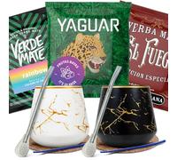 Coffret Yerba Mate Premium Aurora & Nocturne - Ensemble complet avec accessoires et échantillons de yerba mate 3x50g