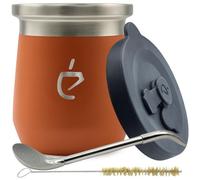 Coffret Yerba Maté Un Mate Thermolid DualFlow Pro Sakura Pink - Tasse Isotherme 230 ML, Bombilla Pro, Brosse, Couvercle Étanche (Rose)
