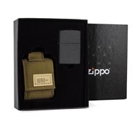 coffret zippo black crackle et etui coyotte tactique