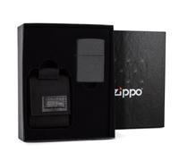 coffret zippo black crackle et etui noir tactique