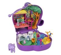 Coffret Zoo Éléphant - Polly Pocket - 2 Mini-Poupées - 5 Surprises - 13 Accessoires - Violet