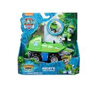 CoffretPat Patrouille Jungle Pups Rocky + Véhicule Tout Terrain De Luxe Transformable - Set Figurine Et Véhicule + 1 Carte tigre