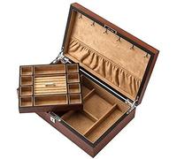 Coffrets À Bijoux en Bois Massif, Boîte en Bois, Boîte De Rangement pour Bijoux, Souvenir, Bijoux, Usage Domestique, Dimensions : 36 X 22 X 9,2 Cm, A，B