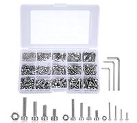 Coffrets Boulons et Écrous M2 M3 M4 Vis en Acier Inoxydable Bouton Tête Hexagonale Socket Assortiment Kit avec Boîte de Rangement Épaisse 480 Pièces
