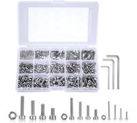 Coffrets Boulons et Écrous M2 M3 M4 Vis en Acier Inoxydable Bouton Tête Hexagonale Socket Assortiment Kit avec Boîte de Rangement É