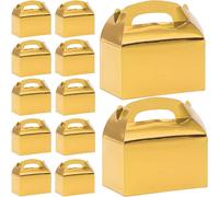 Coffrets Cadeaux En Carton Doré 12 Pièces, Boîtes À Gâteaux Avec Poignées, Adaptées Aux Anniversaires, Mariages, Saint-Valentin