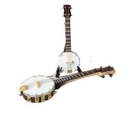 Coffrets De Figurines D'instruments De Musique Banjo Miniature en Bois Ornement Dinstrument De Musique(10CM+14CM)