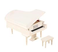 Coffrets De Figurines D'instruments De Musique Collection Dinstruments De Musique en Bois Faits À La Main Ornements Décoratifs Mini Piano Modèle Miniature Décoration(White,18x12x10cm)
