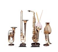 Coffrets De Figurines D'instruments De Musique Ensemble Dornements pour Basson Miniature Modèle De Flûte Saxophone Soprano Salon(13cm Sun Horn)