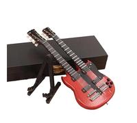 Coffrets De Figurines D'instruments De Musique Guitare Électrique Miniature De Collection en Bois 18 Cm avec Support Modèle(3/4)
