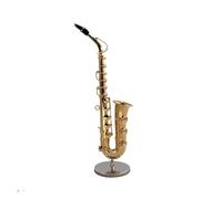 Coffrets De Figurines D'instruments De Musique Modèle Miniature De Saxophone Alto en Laiton avec Boîte(16cm)