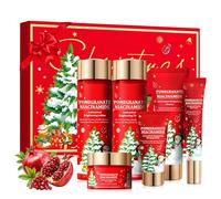 Coffrets de Soins pour la Peau, Grenade Coffret Soin Femme, Skin Care Coréenne, Coffret Beauté Femme con Tonique, Lotion, Crème, Nettoyant, Contour des Yeux et Masque, Idee Cadeau Noel pour Femmes