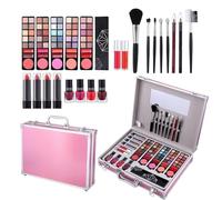 Coffrets Maquillage Pour Femmes, Set Vernis à Ongles Miroir Fard à Paupières, Cosmétiques Imperméables Kit de Maquillage Portable pour Voyage Mariage Scène Danse Photographie