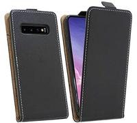 COFI 1453 Étui à Clapet Compatible avec Samsung Galaxy S10 Plus (G975F) Étui Portable Vertical Rabattable Housse de Protection Rabattable Étui Noir