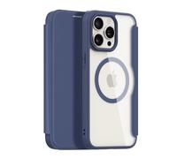 COFI 1453 Étui Dux DUCIS [Skin X Pro], conçu pour Apple iPhone 15 Pro Max, étui en Cuir PU MagSafe avec Fente pour Cartes, étui à Rabat pour téléphone, Bleu