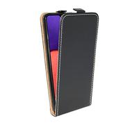 cofi1453® Coque Étui de protection à rabat vertical compatible avec Samsung Galaxy A22 5G (A226B) Noir