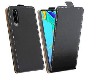 cofi1453 Étui à Clapet Compatible avec Huawei P30 Étui Portable Vertical Rabattable Pochette de Protection Étui à Abattant Noir