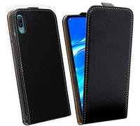 cofi1453 Étui à Clapet Compatible avec Huawei Y6 2019 Étui Portable Vertical Rabattable Housse de Protection Rabattable Étui Noir