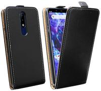 cofi1453 Étui à Clapet Compatible avec Nokia 5.1 Plus Étui Portable Vertical Rabattable Housse de Protection Rabattable Étui Noir