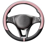 COFIT Couvre Volant en Cuir Microfibre Respirant et Antidérapant avec Marquage Central M 37-38cm Rose et Noir