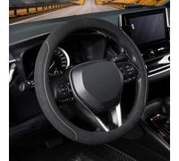 COFIT Couvre Volant Voiture Suédine Microfibre Universelle, Protege Volant 37-38 cm Antidérapant Accessoire pour SUV Camion, Noir