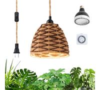 Cofiveevo Lampes de croissance suspendues pour plantes d'intérieur, spectre complet, avec minuterie et cordon d'alimentation de 4,6 m, lampes suspendues de 30 W pour culture en intérieur, jardin