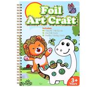 Cofvetia DIY Activité Manuelle avec Foil Stickers, Foil Art Enfant, Jouets Bricolage Créatifs pour Fille 3+ Ans, Kits de Princesses, Activites Manuelles pour Enfants, Kit Créatif (Style Dinosaure)