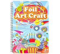 Cofvetia DIY Activité Manuelle avec Foil Stickers, Foil Art Enfant, Jouets Bricolage Créatifs pour Fille 3+ Ans, Kits de Princesses, Activites Manuelles pour Enfants, Kit Créatif (Style Anniversaire)