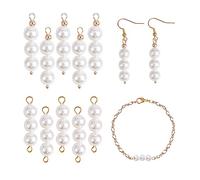 COGCHARGER 10 Pièces Coquille Naturelle Perle Ronde Perlé Connecteur Charms Perles Perles Charme Pendentif avec Boule Tête Pins pour Bijoux Collier Boucle D'Oreille Faire Artisanat