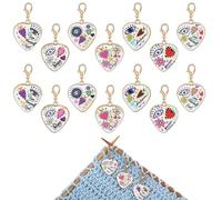 COGCHARGER 14 marqueur De Maille En Forme De Cœur En Alliage Émaillé Amovible Pour Crochet Et Tricot Avec Fermoir Mousqueton Pour Couture Tricot Accessoires De Tissage Bricolage