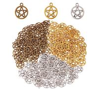 COGCHARGER 150 Pièces Pentagram Star Charms Pendentifs Hexagram Protection Lucky Star Charm Style Tibétain Alliage Pendentif pour Bijoux Collier Boucles d'oreilles Faire Artisanat