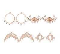 COGCHARGER 8 Pièces Pendentifs de Charme de Style Tibétain Forme Mixte Charme en Laiton Fleur de Lotus Pendentif pour Bijoux Collier Boucle d'oreille Faire de L'Artisanat
