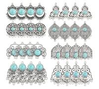 COGCHARGER Assortiment de breloques turquoises pour la fabrication de bijoux - Breloques turquoises synthétiques pour bracelets, colliers, boucles d'oreilles, travaux manuels, Petit, Alliage Turquoise