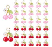 COGCHARGER Breloques en forme de cerise pour la fabrication de bijoux, breloques en forme de fleurs de fruits mignons pour bracelets, boucles d'oreilles et colliers., ca. 7.5*7.3*1.8 cm, Acrylique