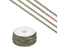 COGCHARGER Chaîne torsadée colorée en acier inoxydable avec bobine pour fabrication de bijoux, colliers, bracelets, boucles d'oreilles, loisirs créatifs - 10 m