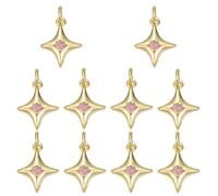 COGCHARGER Lot de 10 pendentifs en forme d'étoile du Nord - En laiton plaqué or 18 carats - Avec anneau de flexion - Pour bracelets, colliers, fabrication de bijoux