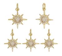 COGCHARGER Lot de 10 pendentifs en forme d'étoile du nord pour bracelets - En laiton - Zircon - Cristal - Pour colliers, Ca. 10*7*1.1cm, Laiton Zircone cubique, Pas de gemme