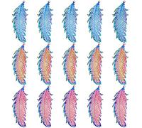 COGCHARGER Lot de 15 Pendentifs en Filigrane en Forme de Plume en Acier Inoxydable 201, pour Fabrication de Bijoux, Colliers, Bracelets