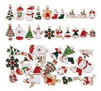 COGCHARGER Lot de 20 breloques de Noël en émail pour bijoux, colliers, bracelets, boucles d'oreilles, fabrication de cadeaux, loisirs créatifs