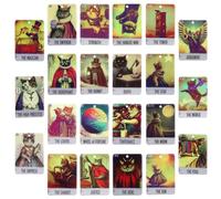 COGCHARGER Lot de 22 cartes de tarot de chat - Breloques à faire soi-même - Pour bricolage - Colliers - Bracelets - Boucles d'oreilles - Porte-clés - Fabrication de bijoux