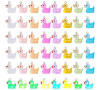 COGCHARGER Lot de 48 breloques en forme de canard en résine phosphorescente qui brillent dans le noir - Mini pendentifs en forme d'animaux mignons pour bracelets, colliers, boucles d'oreilles