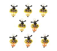 COGCHARGER Lot de 8 breloques abeilles bicolores pour la fabrication de bijoux - Jolies perles en verre onyx noir - Breloques pour la journée mondiale des abeilles pour bracelet, collier, boucles