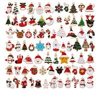 COGCHARGER Lot de 96 breloques de Noël en émail pour fabrication de bijoux, boucles d'oreilles, cadeaux, décoration de vacances