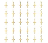 COGCHARGER Pendentif en forme de croix pour bracelets en laiton plaqué or 18 carats Pendentif religieux pour colliers et boucles d'oreilles, Ca. 10*7*1.1cm, Laiton, Pas de gemme