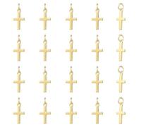 COGCHARGER Pendentif en forme de croix pour bracelets en laiton plaqué or 18 carats Pendentif religieux pour colliers et boucles d'oreilles, Ca. 10*7*1.1cm, Laiton, Pas de gemme